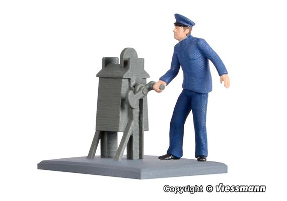 Viessmannn 1550 Schrankenwärter bewegt - H0 1:87