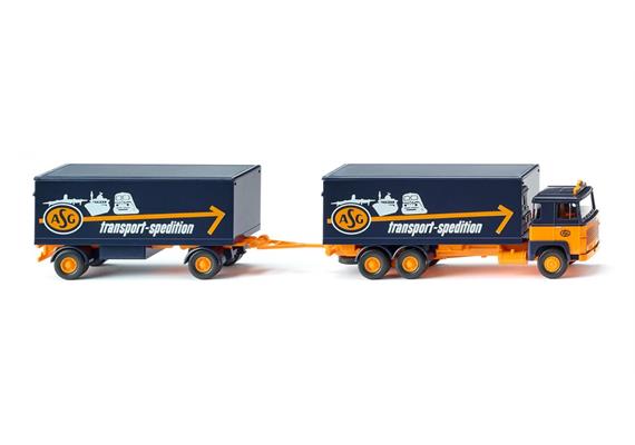 Wiking 045703 Kofferhängerzug Scania 111 "ASG", H0