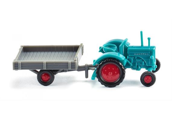 Wiking 095304 Hanomag R 16 mit Anhänger wasserblau/grau N