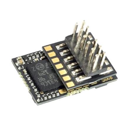 ZIMO MN140P12 Miniatur-Decoder PluX12, 0.7A, 6 Funktionsausgänge, 13.5 x 8.3 x 2,5 mm