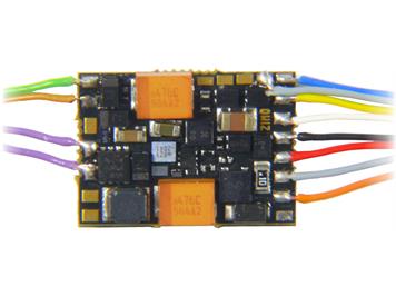 ZIMO MS500F Subminiatur-Sounddecoder, 0,7A, 4 Fu-Ausgänge, 6pol. Schnittstelle an Litzen