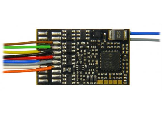 ZIMO MX635 HO-Decoder mit Energiesp.-Ansch.(16V), 1,8 A, 10 Fu-Ausgänge, an 11 Litzen