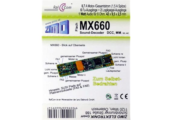 ZIMO MX660 Decoder mit Lötpads | Bild 2